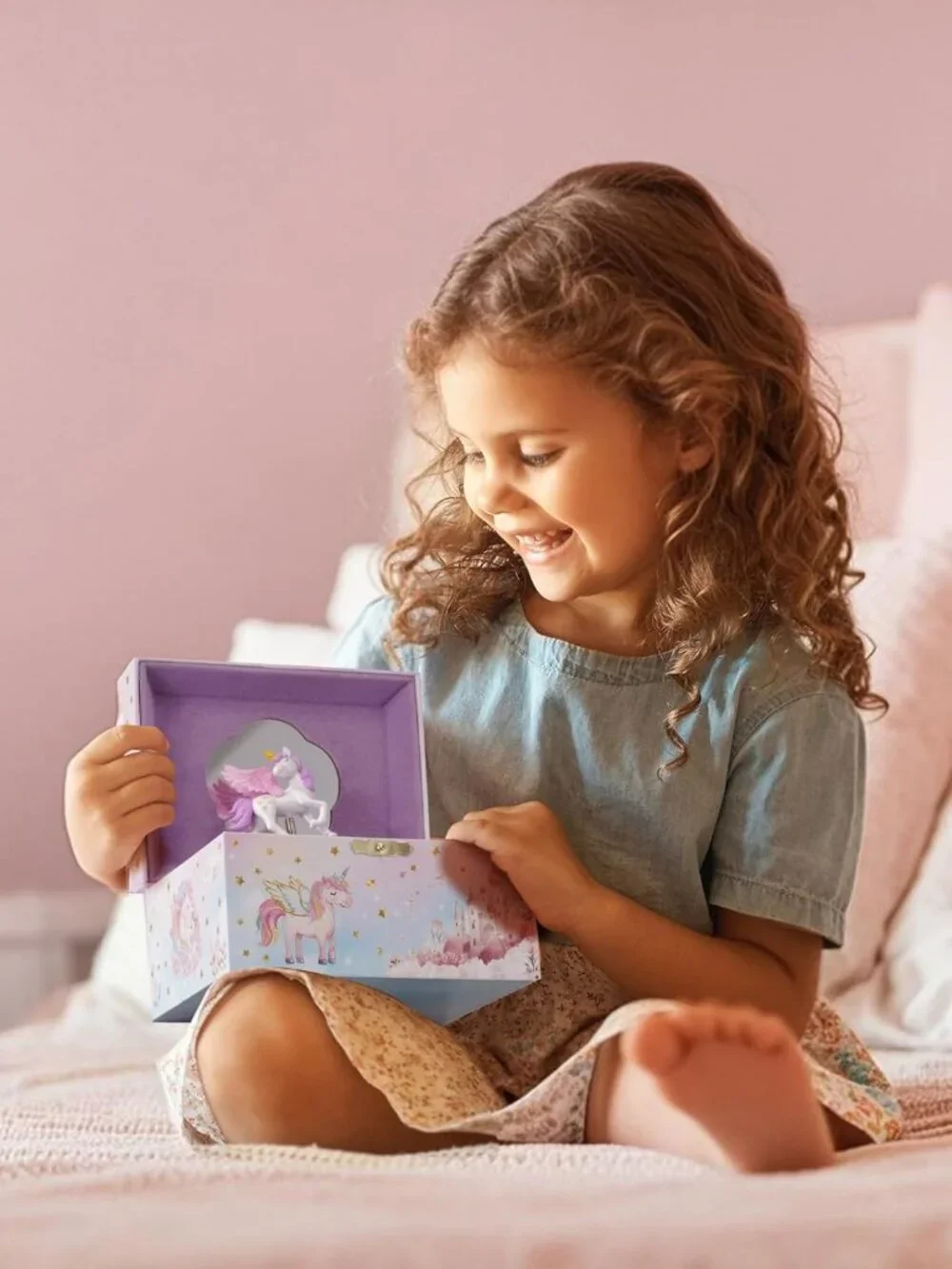 Unicorn Jewelry Box for Girls, Kids Musical Jewelry Boxes with Spinning Unicorn